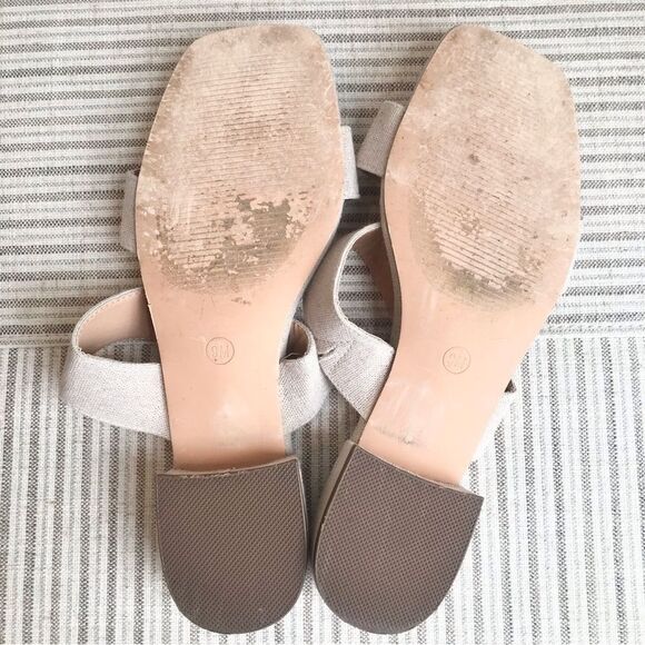 Joie NOLITA Cream Beige Woven Linen Fabric Double Strap Slip On Mule Sandals - Picture 11 of 13